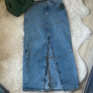 NWT Wild Fable Blue Denim Midi Skirt
